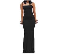 Damen Weste Kleid für Frauen quadratischer Kragen Sling Rock Mode sexy einfarbige Camis Damenkleider bodenlange Kleider