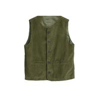 Damen Weste Retro Lose Cord Frühling und Herbst Casual Ärmellos Weste, EN8, 38