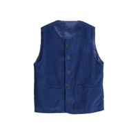 Damen Weste Retro Lose Cord Frühling und Herbst Casual Ärmellos Weste, königsblau, 36