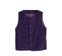 Damen Weste Retro Lose Cord Frühling und Herbst Casual Ärmellos Weste, violett, 50