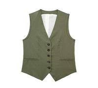 DAMEN Weste Sommer Leicht Old Money Clothes Women Aesthetic Leichte Damenweste Eleganter Trachtenweste Vintage Leinen Anzugweste Große Größen Ärmellos Damenwesten Westen Leinen Weste