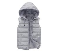 Damen Westen Mit Kapuze Für Leichte Daunenweste Outdoor Steppweste Große Größe Sportweste Kurze Winterweste Warm Ärmellose Weste Elegante Winterjacke Kurze Reiseweste Daunenjacke Rosa Schwarz 3xl 4xl