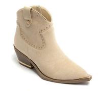 Damen Western Wildleder Knöchel Stiefel, mittlerer Absatz, verstärkte Zehenkappe - erhältlich in Beige, Schwarz, Kamel, Khaki und Grün