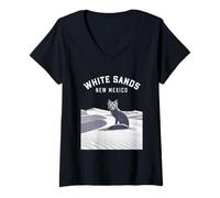 Damen White Sands, New Mexico, Sonnenuntergang T-Shirt mit V-Ausschnitt