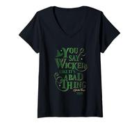 Damen Wicked Elphaba You Say Wicked Like It’s A Bad Thing T-Shirt mit V-Ausschnitt