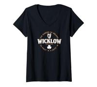 Damen Wicklow Ireland Label Koordinaten 2C T-Shirt mit V-Ausschnitt