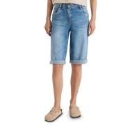 Loose-fit-Jeans CECIL, Damen, Gr. 27, light blau washed, Jeans, 78% Baumwolle, 20% Polyester, 2% Elasthan, unifarben, kurz, Jeans, High Waist (19901217-27) light blau washed