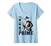 Damen Wild West Gunslinger Quote - I’m in My Prime T-Shirt mit V-Ausschnitt