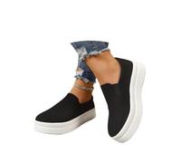 Damen Wildleder Slip-On Plateau Loafer Dicke Sohle Freizeitschuhe | Weiches Wildleder-Obermaterial, dicke Plateau-Sohle, einfacher Slip-On Verschluss, große Größe weite Passform