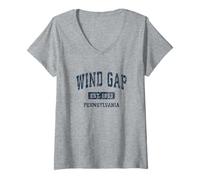 Damen Wind Gap Pennsylvania PA Sportdesign im Vintage-Stil T-Shirt mit V-Ausschnitt