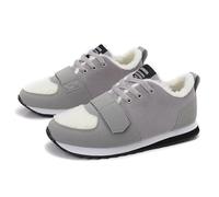 Damen Winter Boots Gefütterte Sneaker Sportliche Snow Boots Freizeitstiefel Rutschfest Stiefeletten Mit Anti-Rutsch-Sohle(Gray,43 EU)