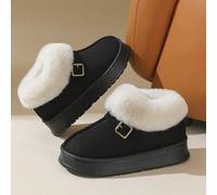 Damen Winter Hausschuhe, Plateau Schneestiefel, verdickte flache Stiefel, warme Schuhe, rutschfeste Outdoor-Stiefel, Uggs Nachahmer, Winterstiefel für