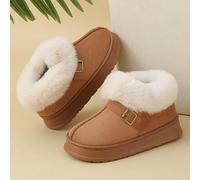 Damen Winter Hausschuhe, Plateau Schneestiefel, verdickte flache Stiefel, warme Schuhe, rutschfeste Outdoor-Stiefel, Uggs Nachahmer, Winterstiefel für