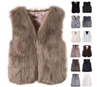 Damen Winter Kunstpelz Jacke Elegant Kurz Mantel Kanpola Warm Felljacke Schöne Outwear Dicke Plüschjacke Parka Fell Tops Lederjacke Anzugweste Plüschweste Pelzweste Fleeceweste Braun Schwarz 3xl 4xl