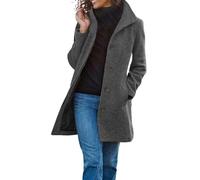 Damen Winterjacke Kurz: Wolljacke Damen Kurz-Übergangsjacke Wintermantel Wolle-Mantel Beige Elegant Trenchcoat Slim Fit Trenchcoat Mit Taschen Winterjake Wollmantel Trachtenjacke Wool Coat Kurzmantel