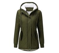 Damen Winterjacke mit kuscheliger Kapuze Wintermantel, Damen Warm Winter Parka Mittellang Winterjacke Winterparka Dicke Coat Große Größen,Damen Winter Jacke Teddyfell Gefütterte Winterjacke