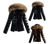 Damen Winterjacke Wintermantel Daunenjacke Jacke Outwear Frauen Winter Daunenmantel Mit Pelzkragen Mantel Steppmantel