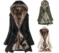 damen wintermantel lang warm, sale Winterjacke Damen Warm Wintermäntel Sherpa Fleece Parka Lang Pufferjacken mit Kapuze Oberbekleidung Outdoorjacke Steppjacke Steppmantel Große Größe Jacke Fleecejacke