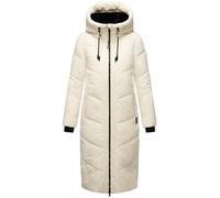Damen Wintermantel Warmer Steppmantel elegant lang jacke Mantel warm gefüttert mit große Kapuze und hohem Kragen Nadaree XVI XS-XXL (DE/NL/SE/PL, Alphanumerisch, S, Regular, Regular, Off White)