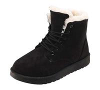 Damen Winterstiefeletten mit Absatz - Modische kurze Schneeboots für kalte Tage elegante Stiefeletten Anziehen