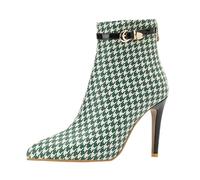 Damen Winterstiefeletten mit schmalem Absatz Reißverschluss spitze europäische für kalte Tage elegante amerikanische robuste Sohle für urbanen Komfort vielseitig kombinierbar mit Jeans oder Kleid