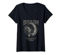 Damen Wir Spielen für Change X The Doors Riders On The Storm T-Shirt mit V-Ausschnitt