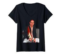 Damen Wishbone Ash Guitarist Andy Powell von Dick Barnatt T-Shirt mit V-Ausschnitt