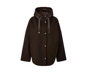 Damen Wollponcho mit Knopfkinnschutz COMMA Marron M