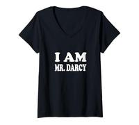 Damen Womens Mens Girls I Heart Mr Darcy - I Am Mr Darcy T-Shirt mit V-Ausschnitt