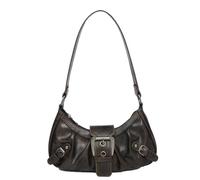 Damen Y2K Geldbörse Schultertasche Top Griff Handtasche Klein Punk Hobo Clutch Geldbörsen Taschen Trendy, 006-Caffee