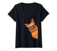 Damen Yorkshire Terrier Lover Frauen Cute Dog Yorkshire Terrier T-Shirt mit V-Ausschnitt
