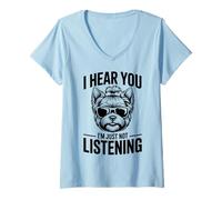 Damen Yorkshire Terrier Yorkie Hund Lustiger Yorkshire Terrier T-Shirt mit V-Ausschnitt