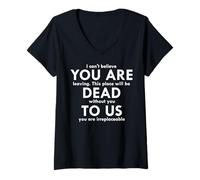 Damen You Are Dead to Us Lustiges Abschieds-Kollegin im Ruhestand Top T-Shirt mit V-Ausschnitt