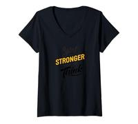 Damen You Are Stronger Than You Think - Motivational T-Shirt mit V-Ausschnitt