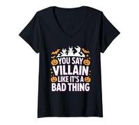 Damen You Say Villain Like It's A Bad Thing Böser Zauber - T-Shirt mit V-Ausschnitt