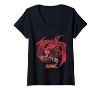 Damen Yu-Gi-Oh Offizielle Anime-Duell-Monster-Karte | PAPL604 T-Shirt mit V-Ausschnitt