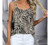Damen Zebra Muster geraffte Camisole Tops für Frauen neueste Neuankömmlinge Business Lässig Kleidung