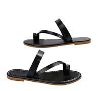 Damen Zehenring Sandalen Sale Frauen Flache Zehentrenner Sandaletten Flip Flops Pantoffeln Leder Sandale Strand Outdoorsandalen Sommer Wandersandale Atmungsaktive Sandals Freizeit Römersandalen