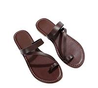 Damen Zehenring Sandalen Sale Frauen Flache Zehentrenner Sandaletten Flip Flops Pantoffeln Leder Sandale Strand Outdoorsandalen Sommer Wandersandale Atmungsaktive Sandals Freizeit Römersandalen