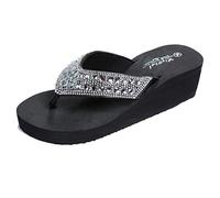Damen Zehentrenner Flip Flops Sommer Elegant Sandalen Flip Flops Lässige Flach Breite Füße Flip-Flops Zehensandalen Orthopädische Bequem Latschen Zehentrenner Flipflopssandalen