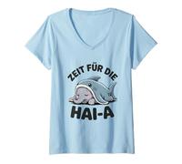 Damen Zeit Für Die Haia Schlafender Elefant T-Shirt mit V-Ausschnitt