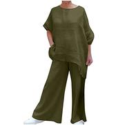 Damen Zweiteilige Outfits Sommer Ärmelloses Hemd Hemdshirt Bluse Kurze Hose Set Plissee Baumwolle 2 Teilige Freizeitanzug Kurz Einfarbig Outfit Set mit Knopfleiste Brusttasche