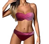 Damen Zweiteiliger Badeanzug Spaghetti-träger niedriger Taille Bikini Damen Set große größe 46-48 mit bügel bademode Swimwear Grosse grösse Monokini Shape Badeanzug Damen mit Cups und