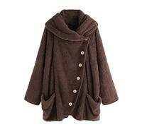Damenbekleidung Sale Damen Winterjacke Warm Herbstjacke Warm Halten, Modisch, Taschen, Knöpfe, Langarm, Lässig, Mit Kapuze, Langer Mantel Damen Mantel Knielang Wolle Damen Jacken Sale Günstig