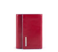 Damenbrieftasche mit Klappe und automatischer Öffnung Blue Square rot - Farb-Varianten: Rot