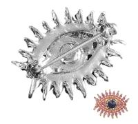 Damenbrosche Halloween Mottoparty Böser Blick Strass Metall Rosa Elegant