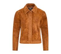 Damenjacke aus beige Wildleder-Bomber-Blouson-Jacke - Varsity XL