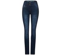 Damenjeans dunkel blau Used Washed Style Toronto Denim Slim Fit High Waist Slim Legs Boyfriend Jeans