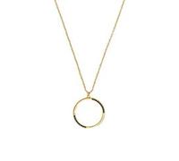 Damenkette Kreis aus 925er Silber, Zirkonia, IP Gold