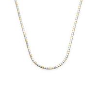 Leonardo Piera Halskette aus Edelstahl 1 Stück, mittellange bicolor Perlenkette, Kette aus würfelförmigen Edelstahl-Perlen, Damenschmuck, 021464